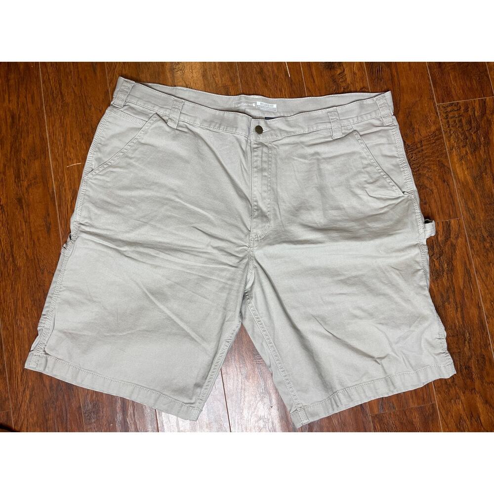 Carhartt Rugged Flex Relaxed Fit Canvas Work Men's Shorts 42 Khaki Pockets